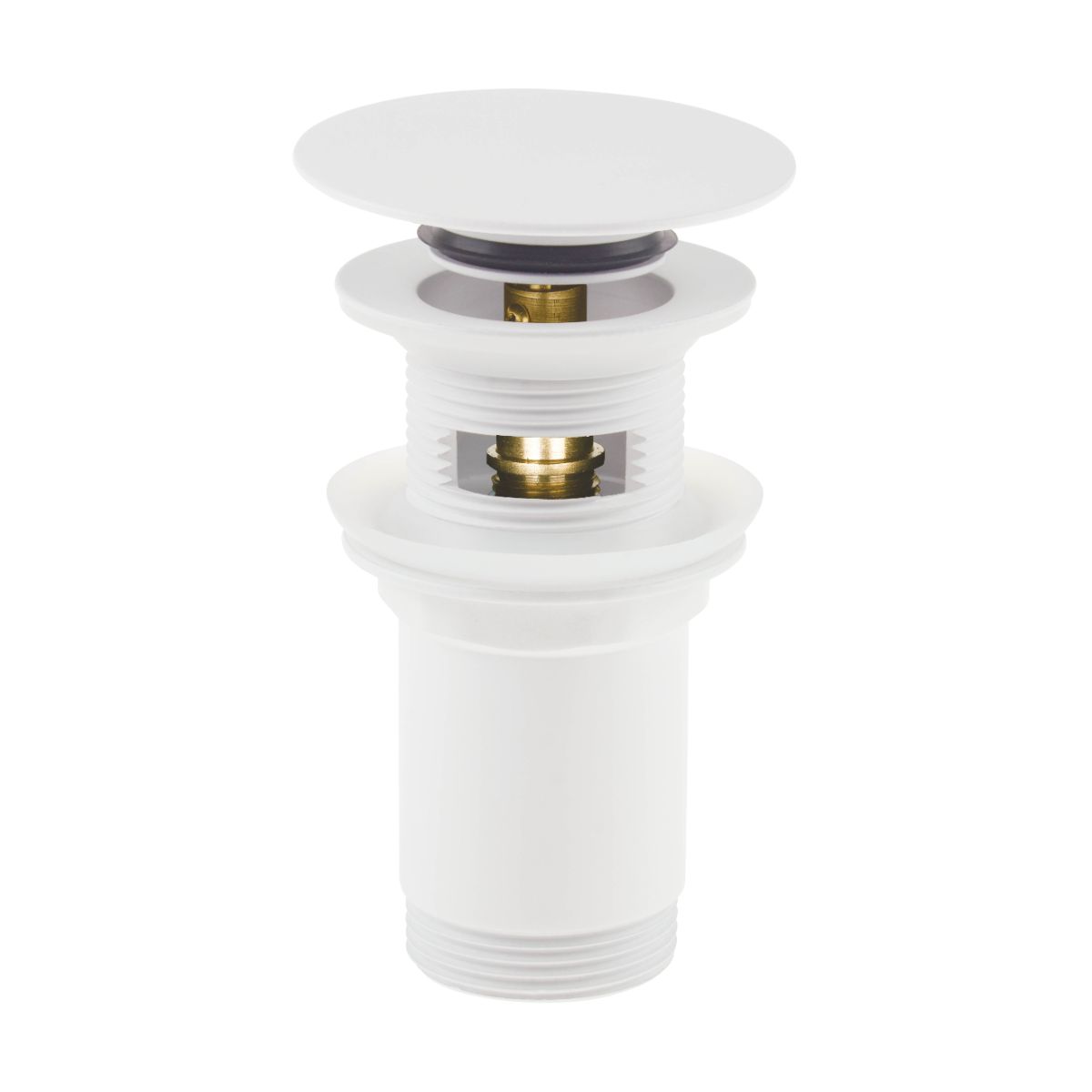 Matt valge valamu äravoolupesa Click süsteemiga 1 1/4″