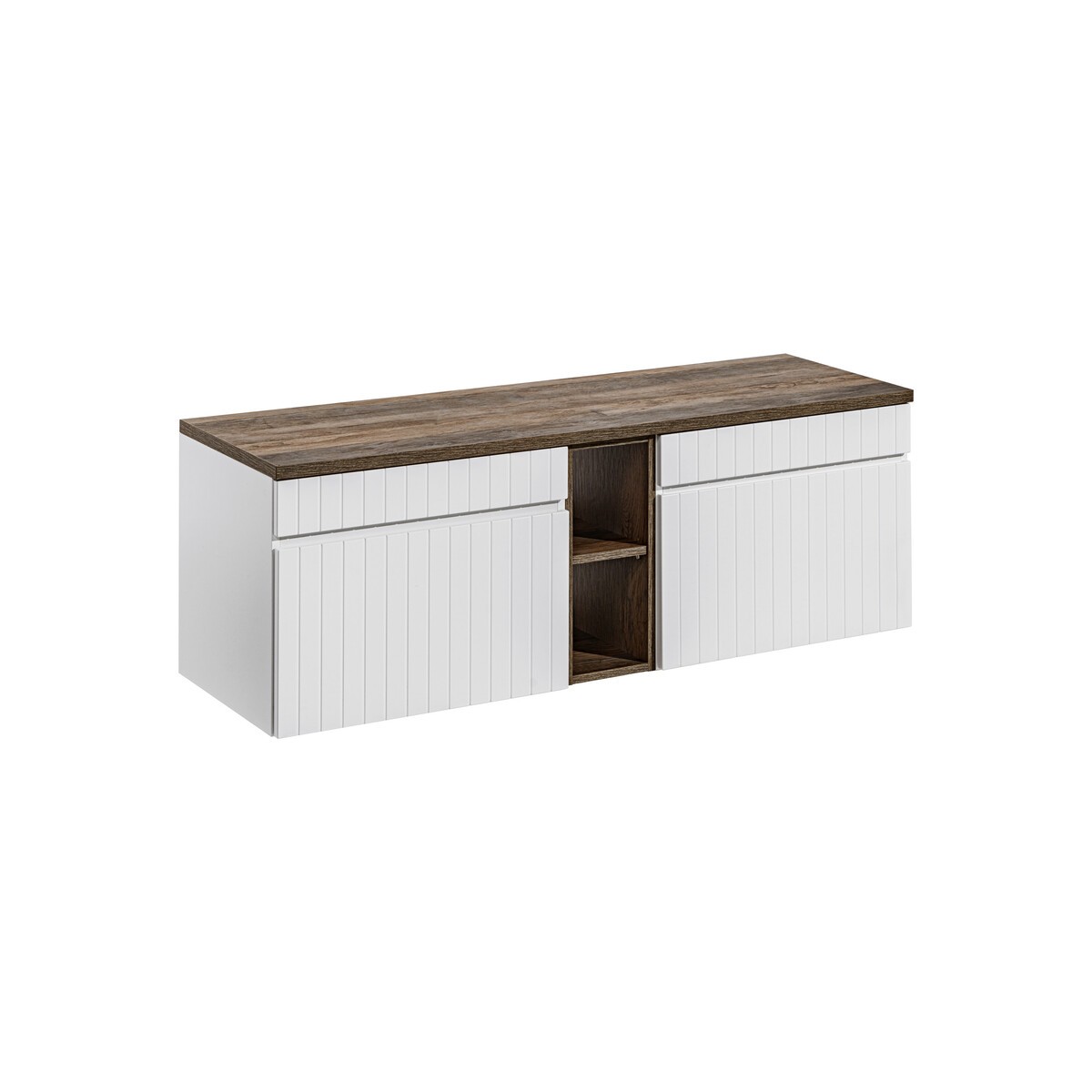 Valamukapp ICONIC WHITE, valge matt/tamm, 140 cm, seinale kinnitatav