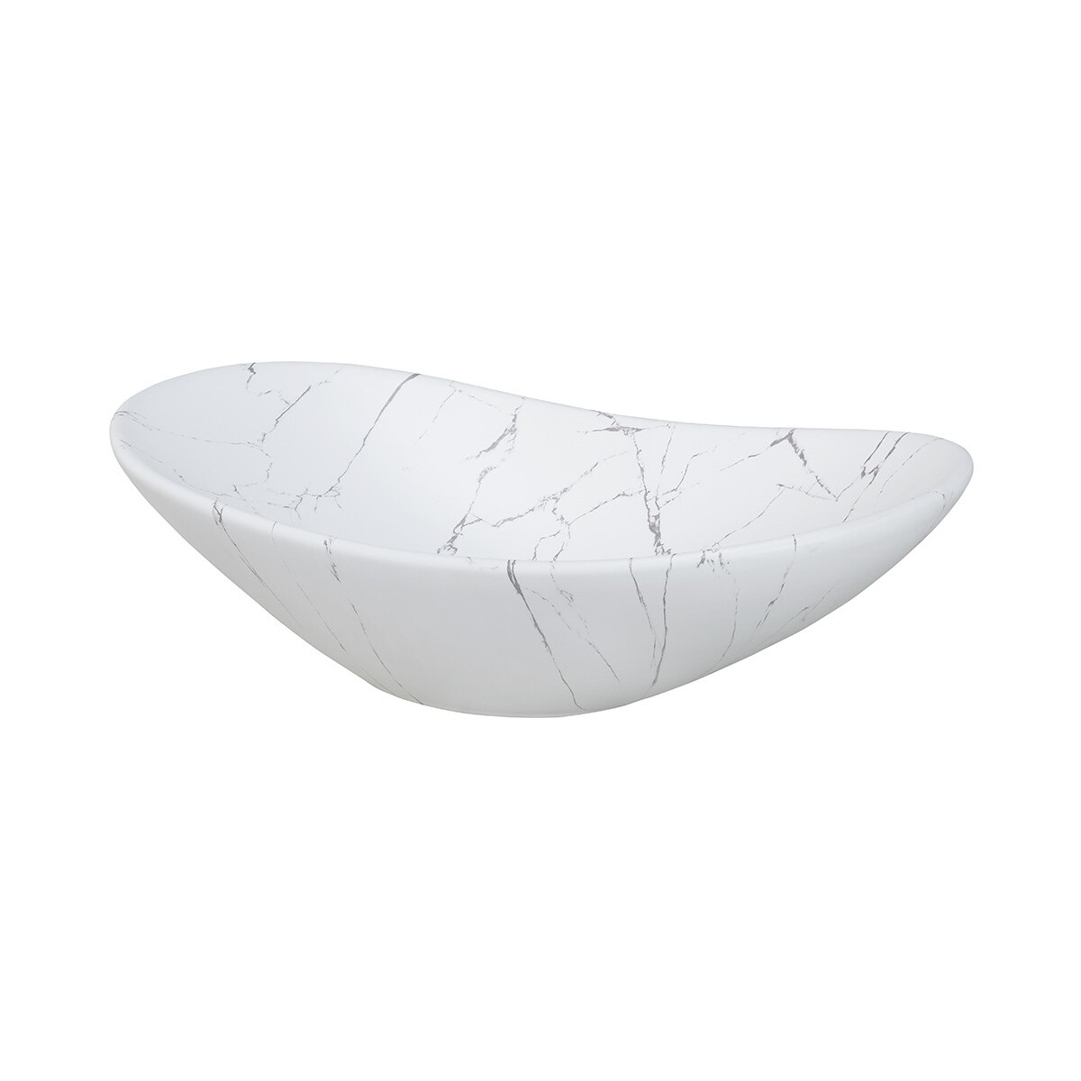 Pealpaigaldatav valamu LENA, 61×36 cm, marmori imitatsiooniga keraamika