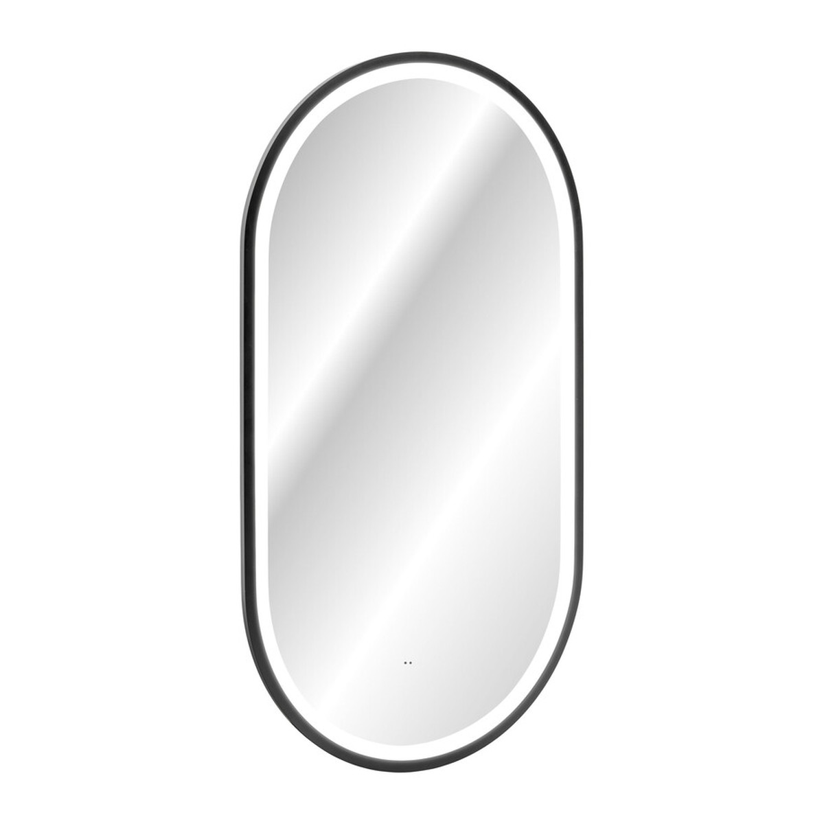 LED-peegel Comad Apollo 2, 50 × 90 cm, matt must
