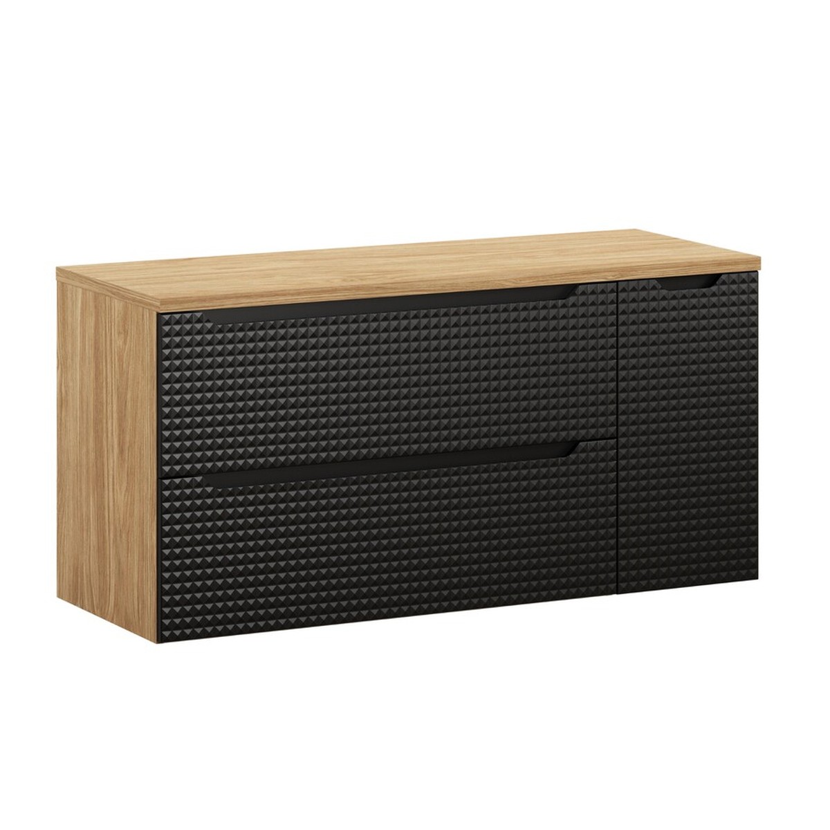 Valamukapp LUXOR BLACK, must matt/tamm, 120 cm, seinale kinnitatav