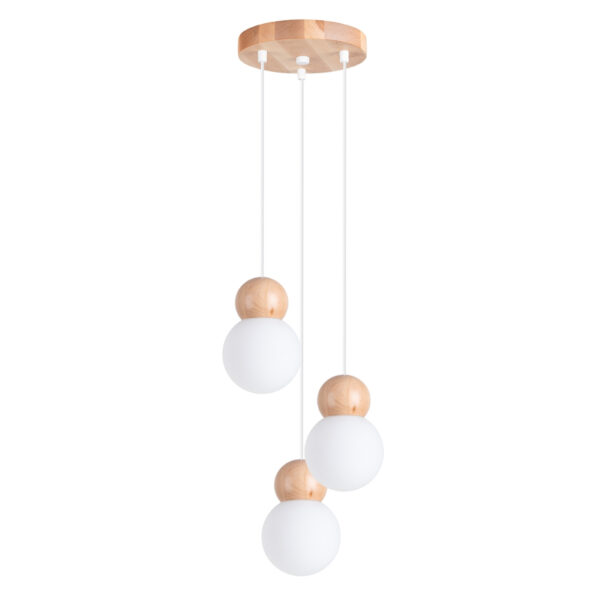 Lempos pakabos PEKKA 3P blanc/bois naturel