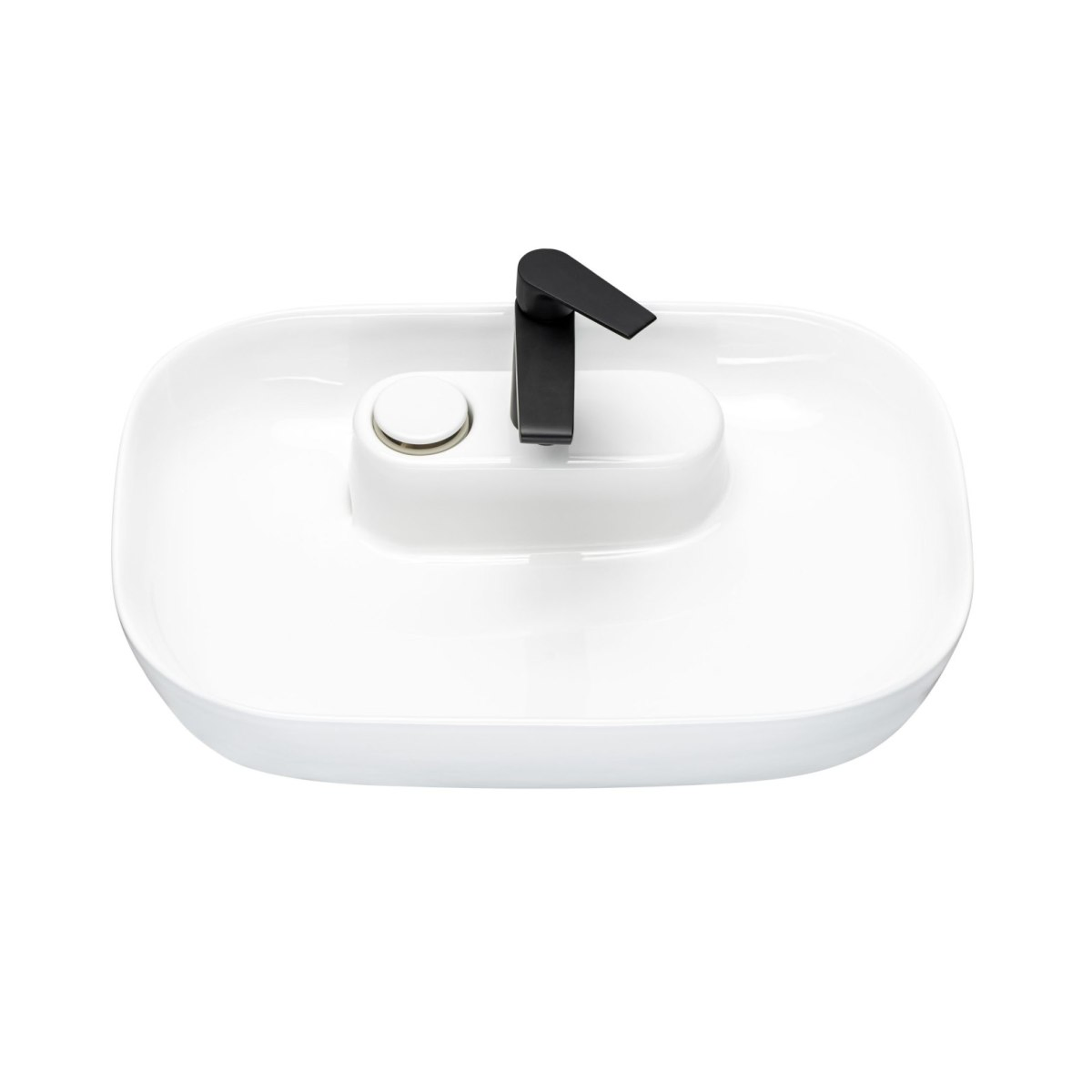 Tööpinnapealne valamu Comad Pola 60 × 40,5 cm, läikiv valge