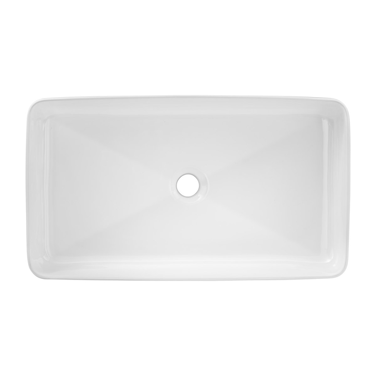 Tööpinnapealne valamu Comad Slim 60 61 × 34 cm, läikiv valge