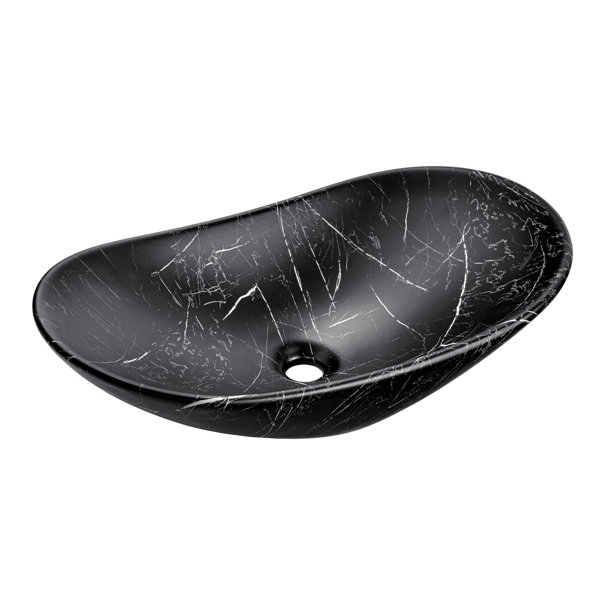 Tööpinnapealne valamu Comad Lena 61,5 x 36 cm, matt must keraamika
