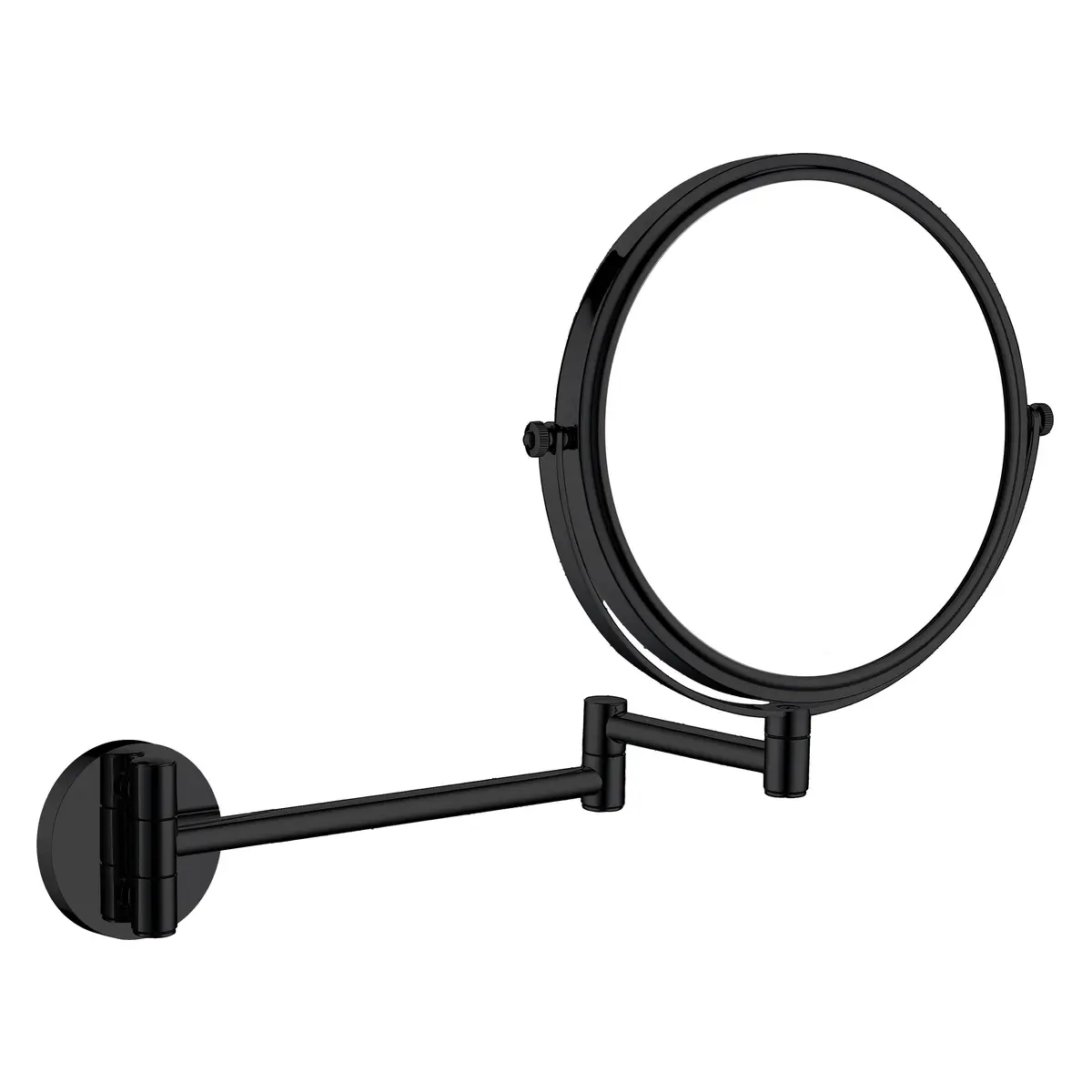 Kahepoolne kosmeetikapeegel liigendvarrega Deante Round 232×282 mm, matt must