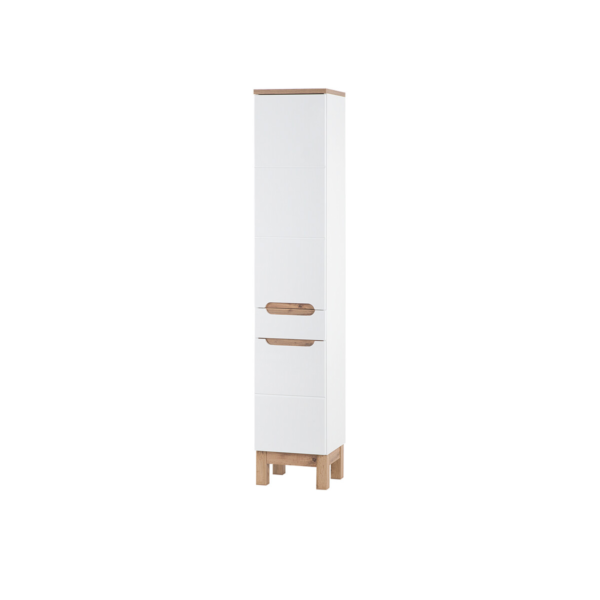 Kõrge vannitoakapp Comad BALI WHITE 35 cm, 2 ust ja 1 sahtel, valge