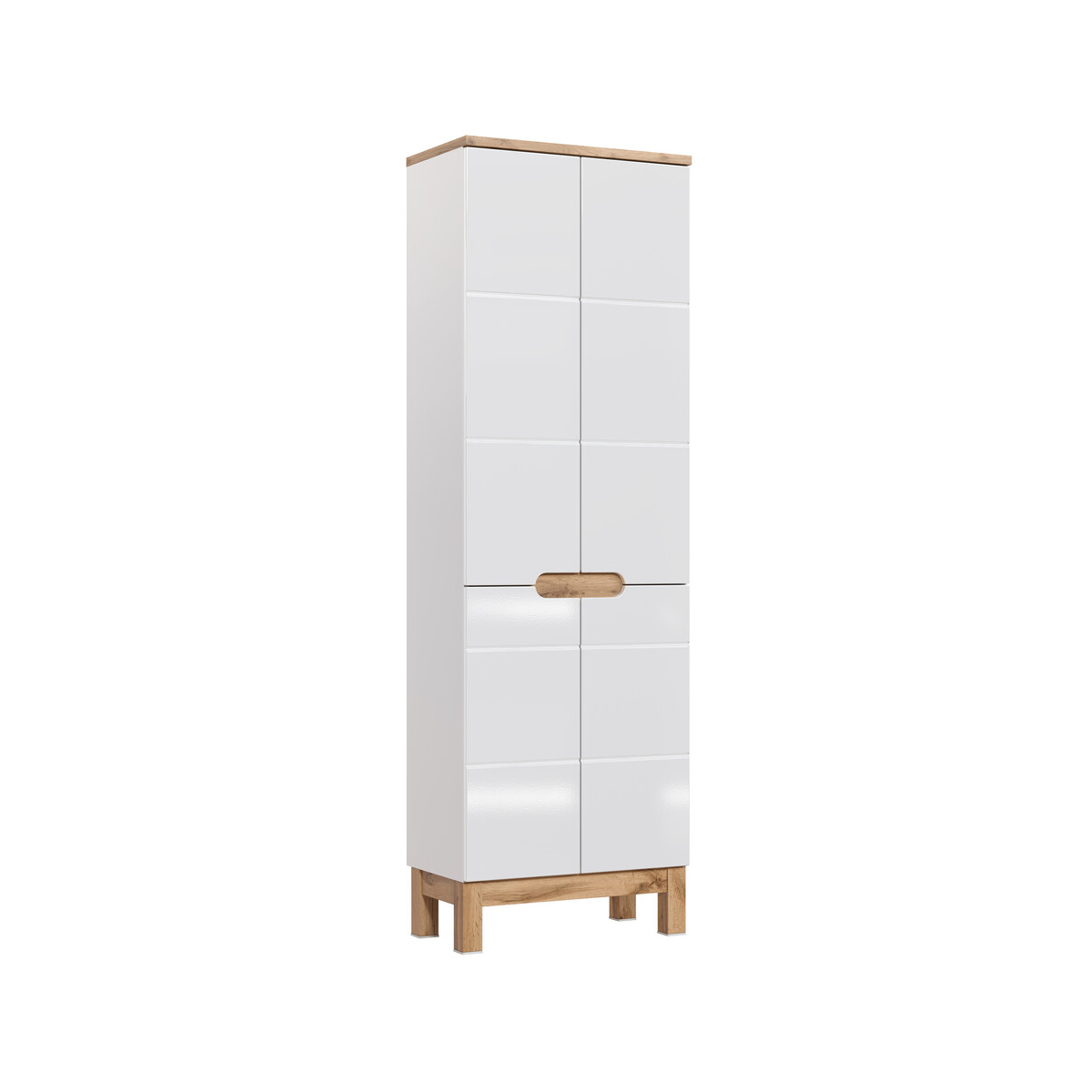 Kõrge vannitoakapp Comad BALI WHITE 60 cm, 4 ust, valge