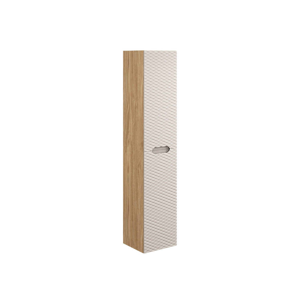 Kõrge vannitoakapp Comad Ocean Beige 35 cm, 2 ust, õlitatud tamm ja beež