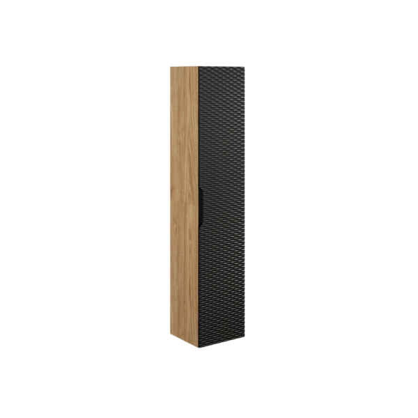 Kõrge vannitoakapp Comad Ocean Black 35 cm, 1 uks, matt must ja õlitatud tamm
