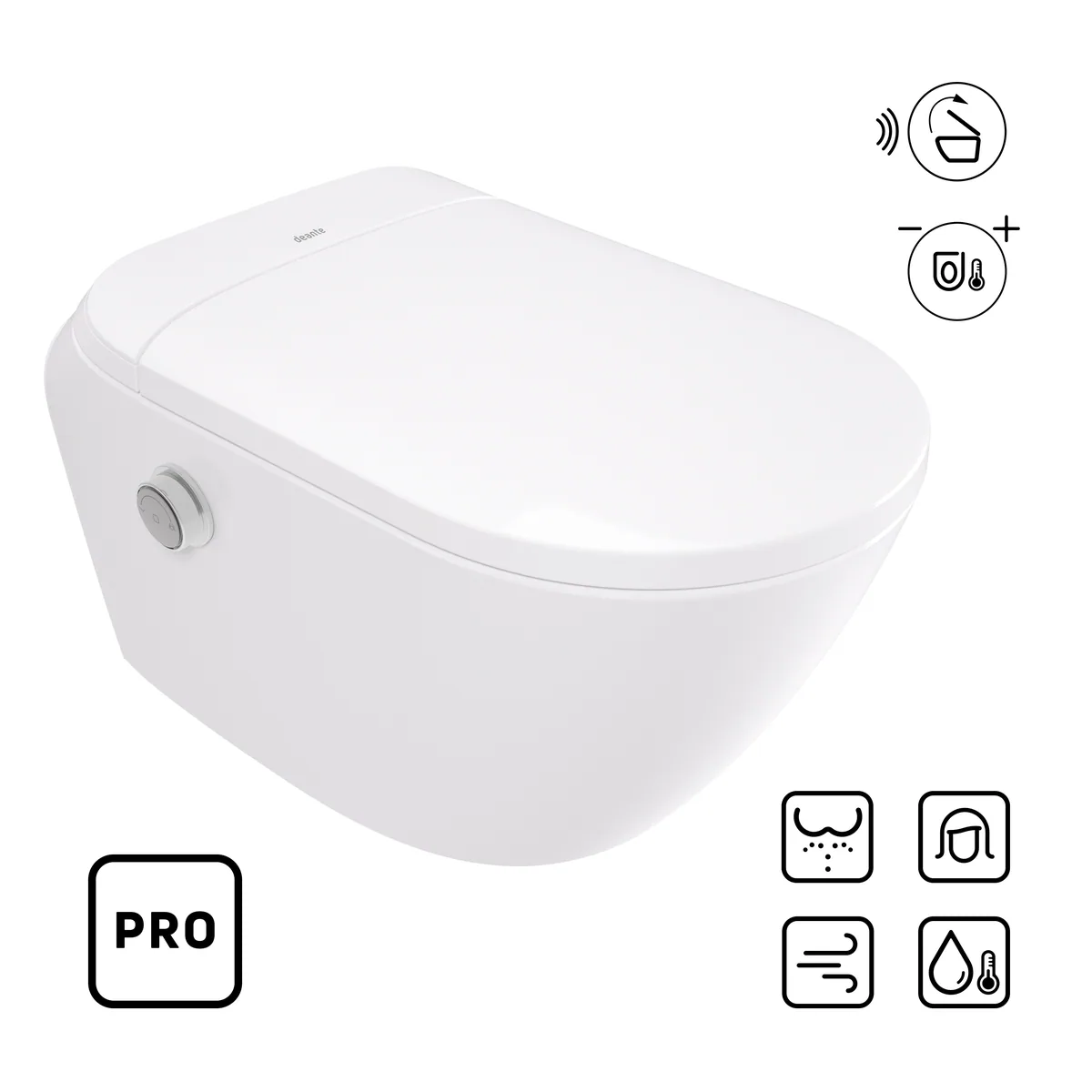 Nutikas WC-pott automaatse prill-lauaga Deante Silia pro 588×348 mm, valge