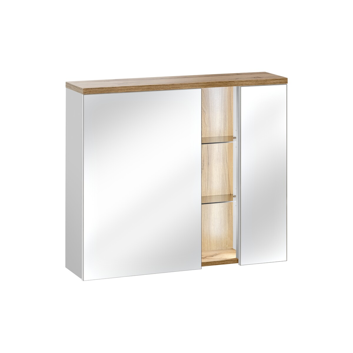 Peegelkapp Comad BAHAMA WHITE 80 cm, Wotani tamm ja valge