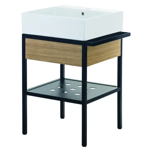 Põrandal seisev valamukonsool Deante Temisto 565x500 mm, must/tamm/valge