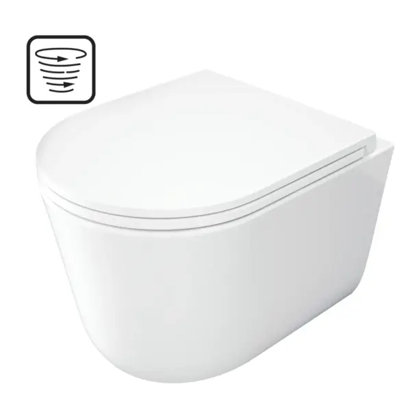Seinapealne WC-pott prill-lauaga Deante Jasmin 490x360 mm, valge