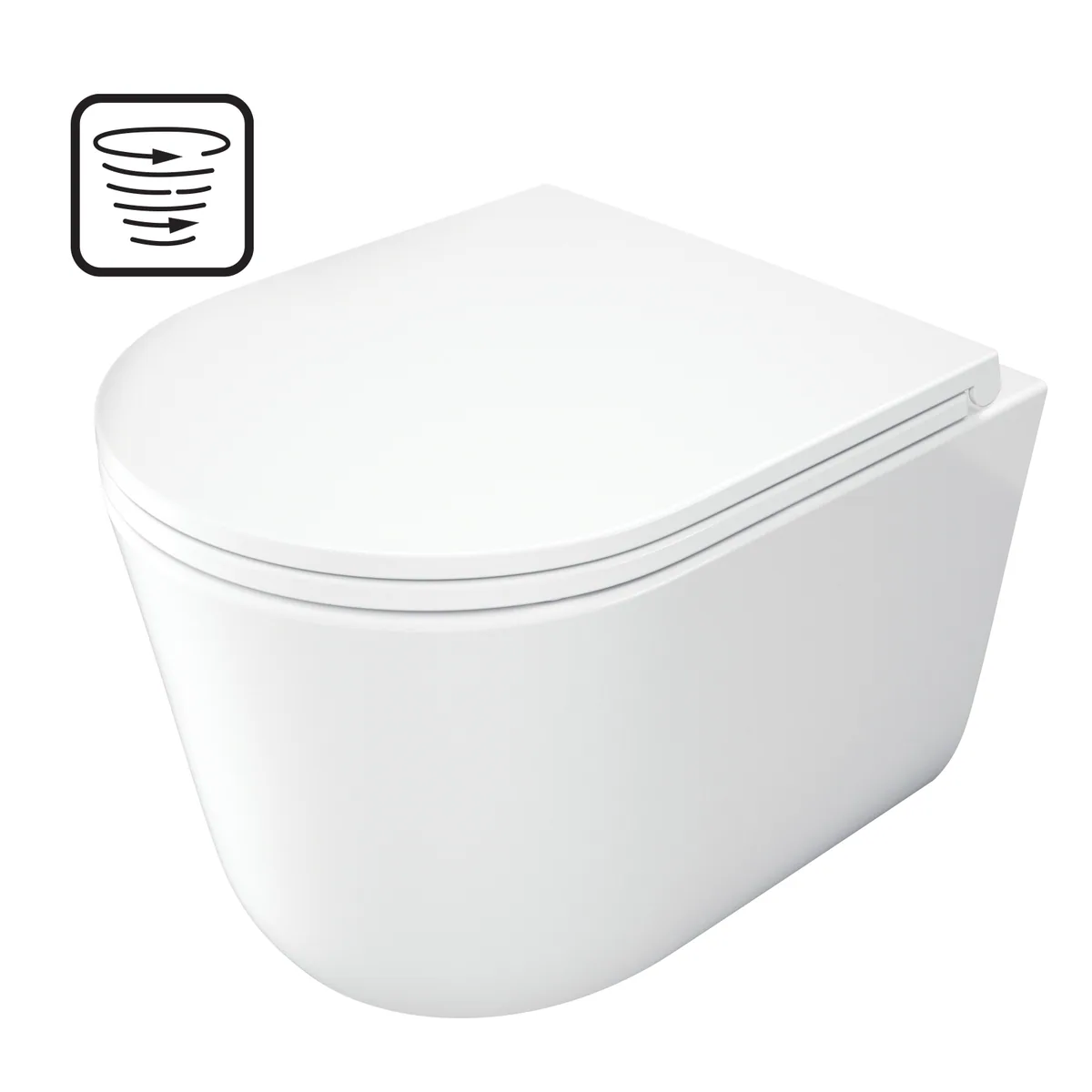Seinapealne WC-pott prill-lauaga Deante Jasmin 490×360 mm, valge