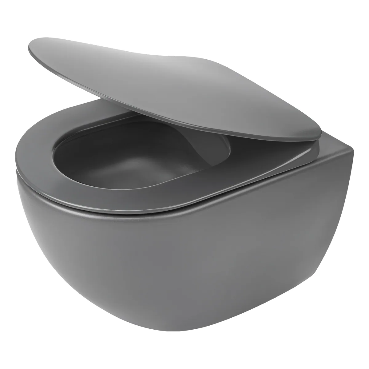 Seinapealne WC-pott prill-lauaga Deante Peonia 510×360 mm, titaan/antratsiit