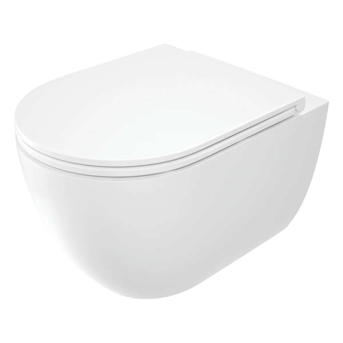 Seinapealne WC-pott prill-lauaga Deante Round 515×362 mm, valge