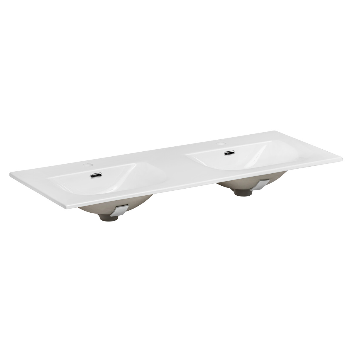 Kahe kraanikausiga vannitoavalamu Comad SKY 120D/DP, 121 × 46 cm, läikiv valge
